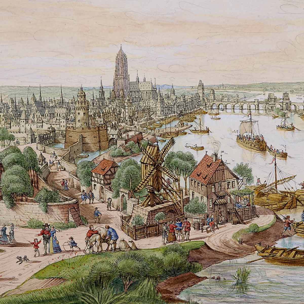 Frankfurt am Main vom Westen, um 1650