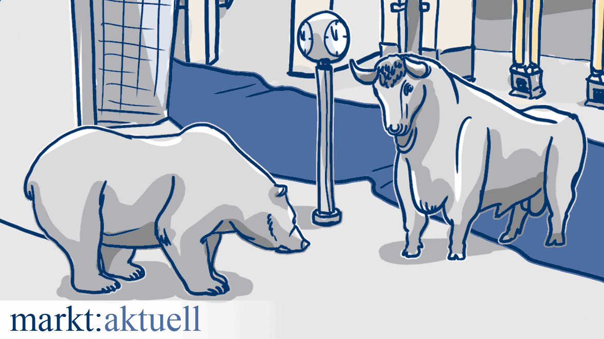 Illustration markt:aktuell Bulle und Bär 